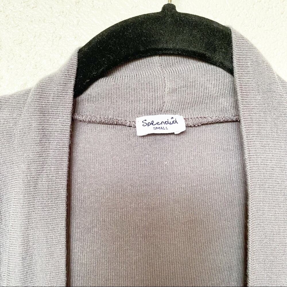 Splendid Cool Grey Open Cardigan Size Small - Picture 4 of 7